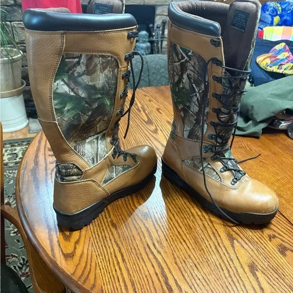 REDHEAD BRAND SIZE 12 M EUC SNAKE PROOF LACE UP CAM AND LEATHER HUNTING BOOTS - Picture 1 of 10